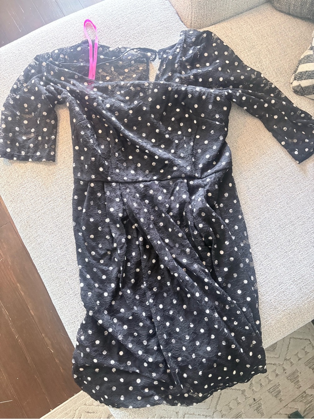 Betsey Johnson Black Dress with White Polka Dots